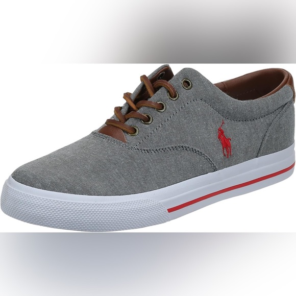 🖤🖤🔥Ralph Lauren Vaughn Men's Keaton Suede-Trim Herringbone Sneaker Size 10D - Picture 2 of 7